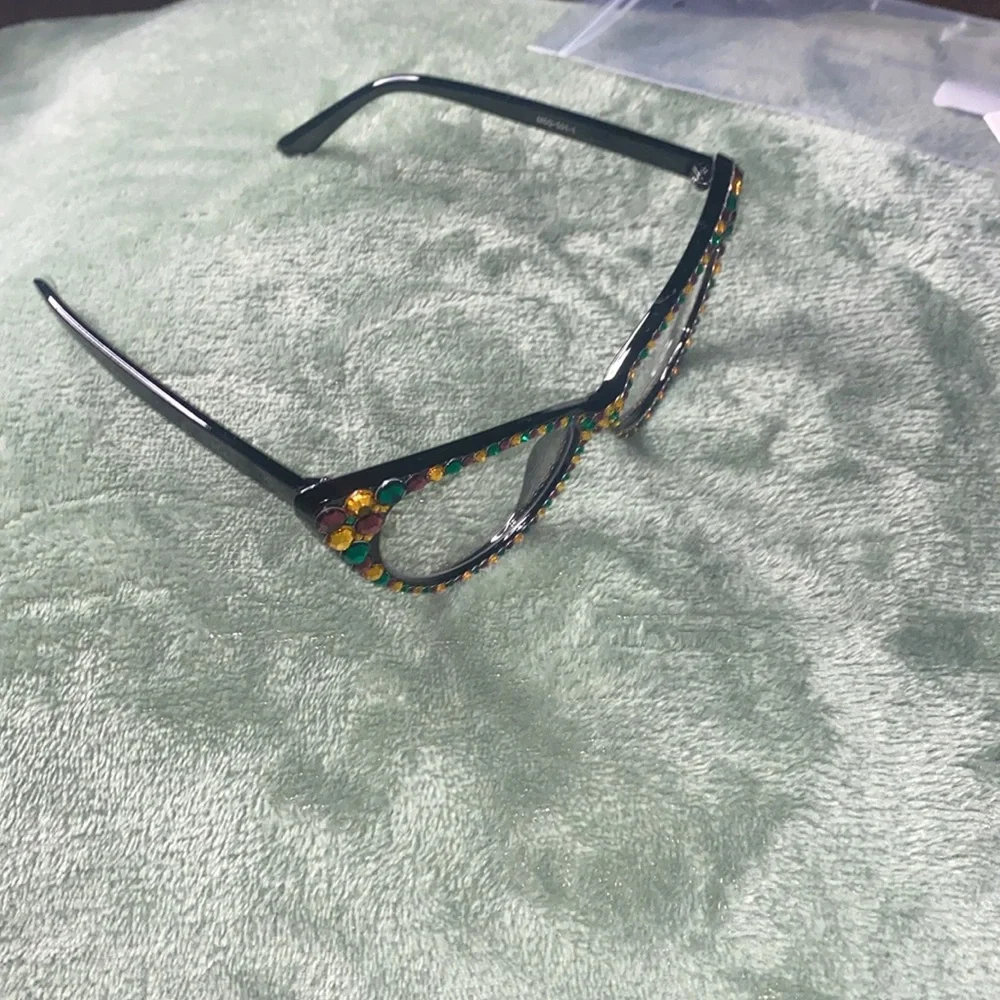 Fun fashionable/bedazzled glasses!  Very stylish!
